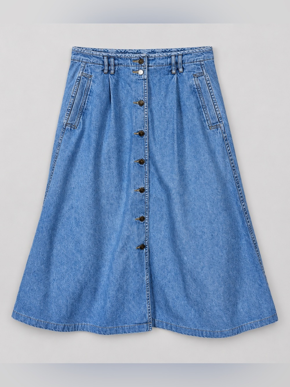 Vintage 90s Liz Wear Button Up Jean Skirt Size 14 Western